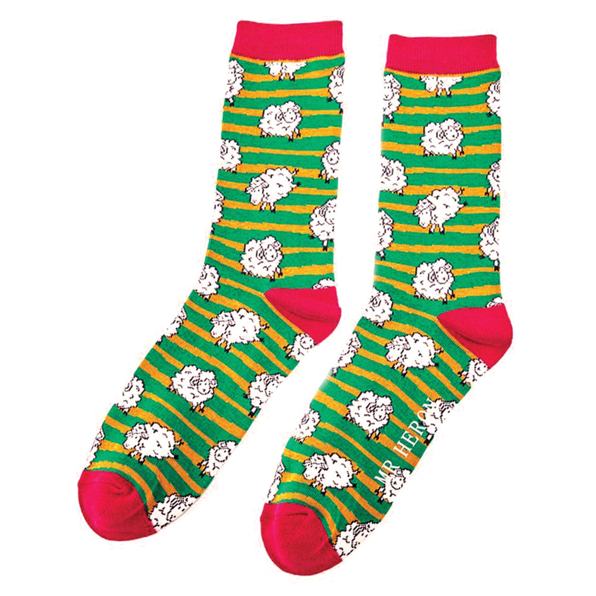 1 Pack Mens Novelty Green Sheep Bamboo Socks