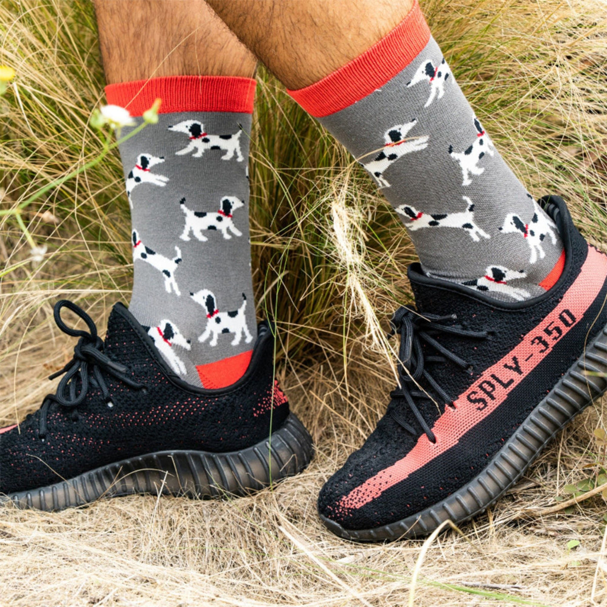1 Pack Mens Novelty Red Jack Russell Bamboo Socks