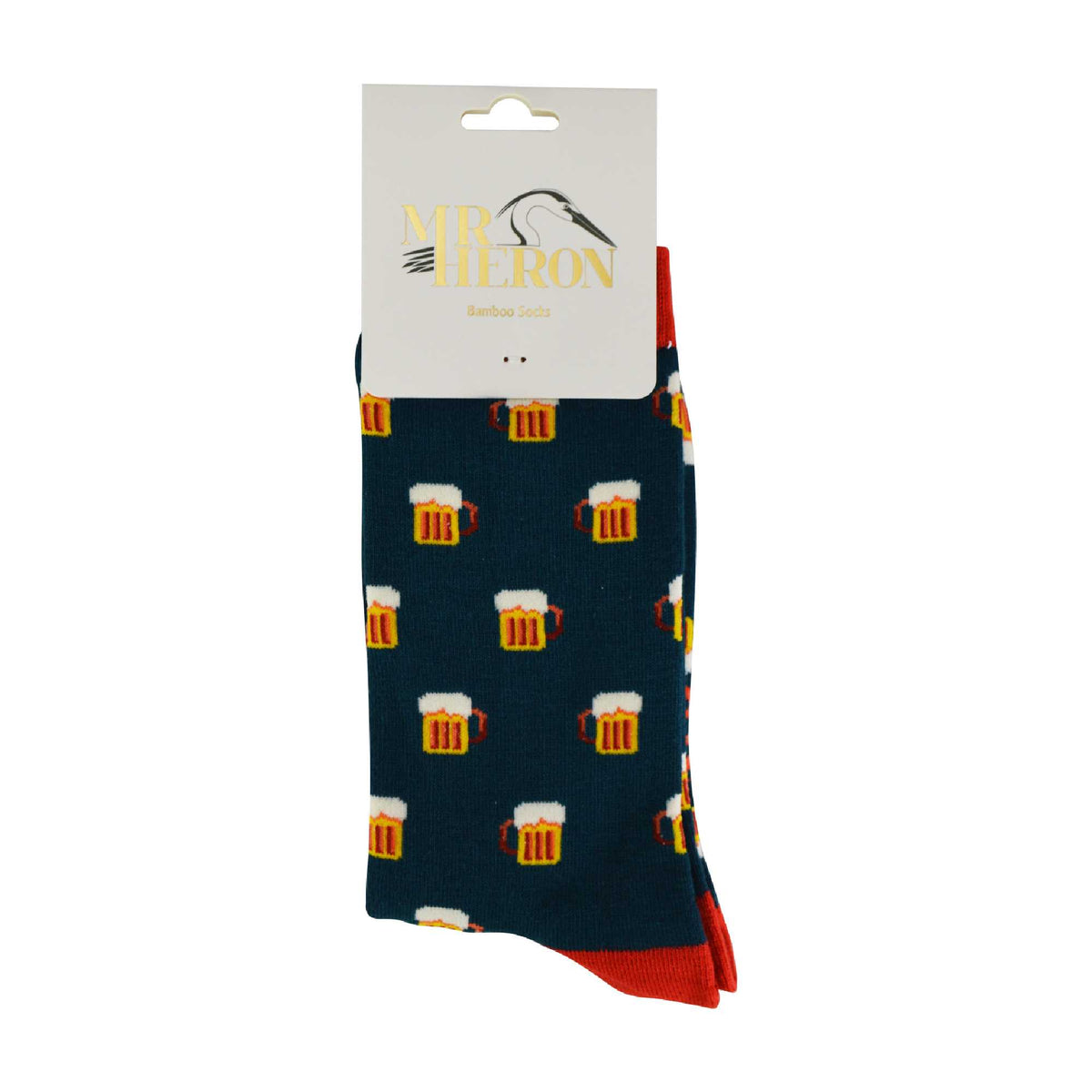 1 Pack Mens Novelty Beer Patterned Bamboo Socks