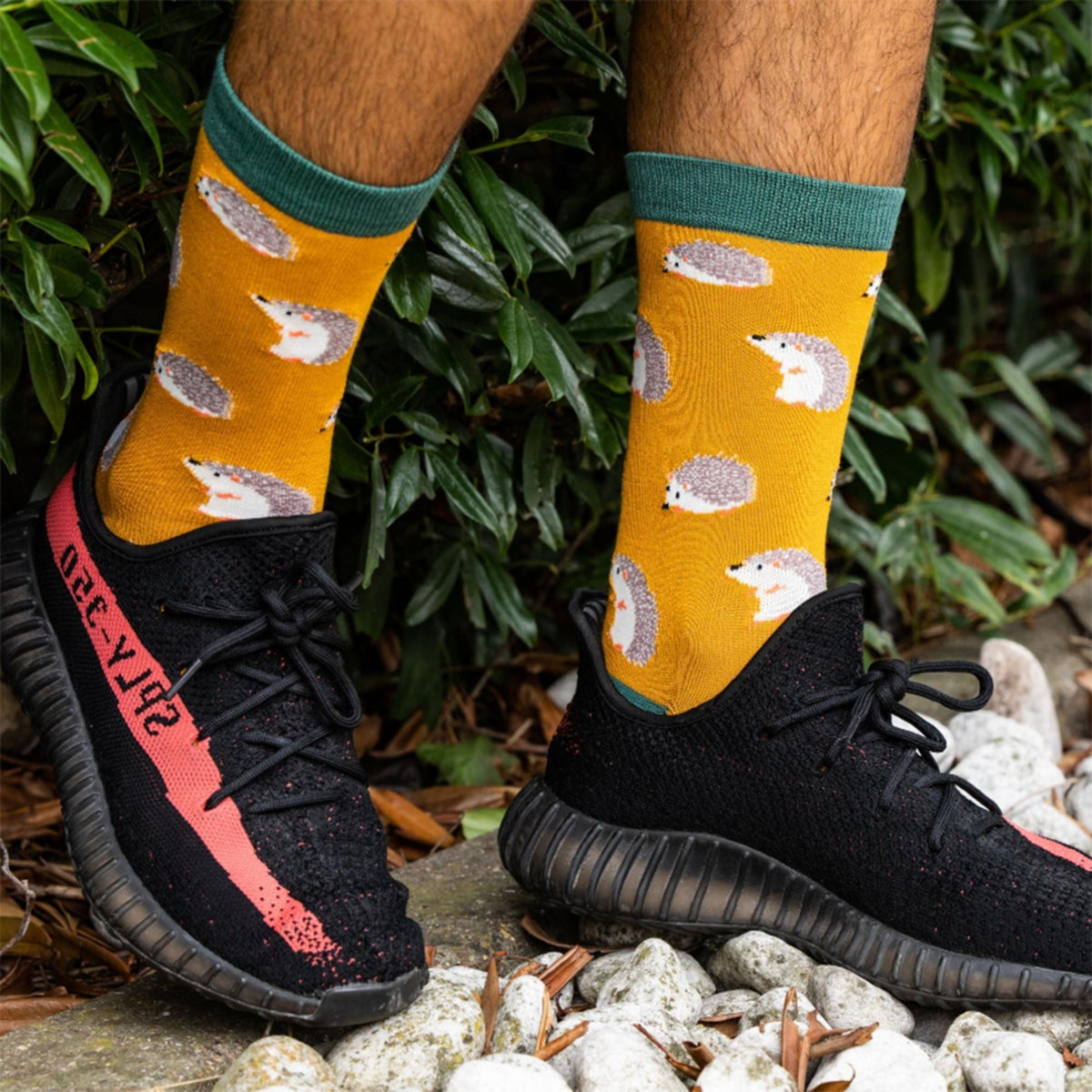 1 Pack Mens Novelty Navy Leaping Deer Bamboo Socks
