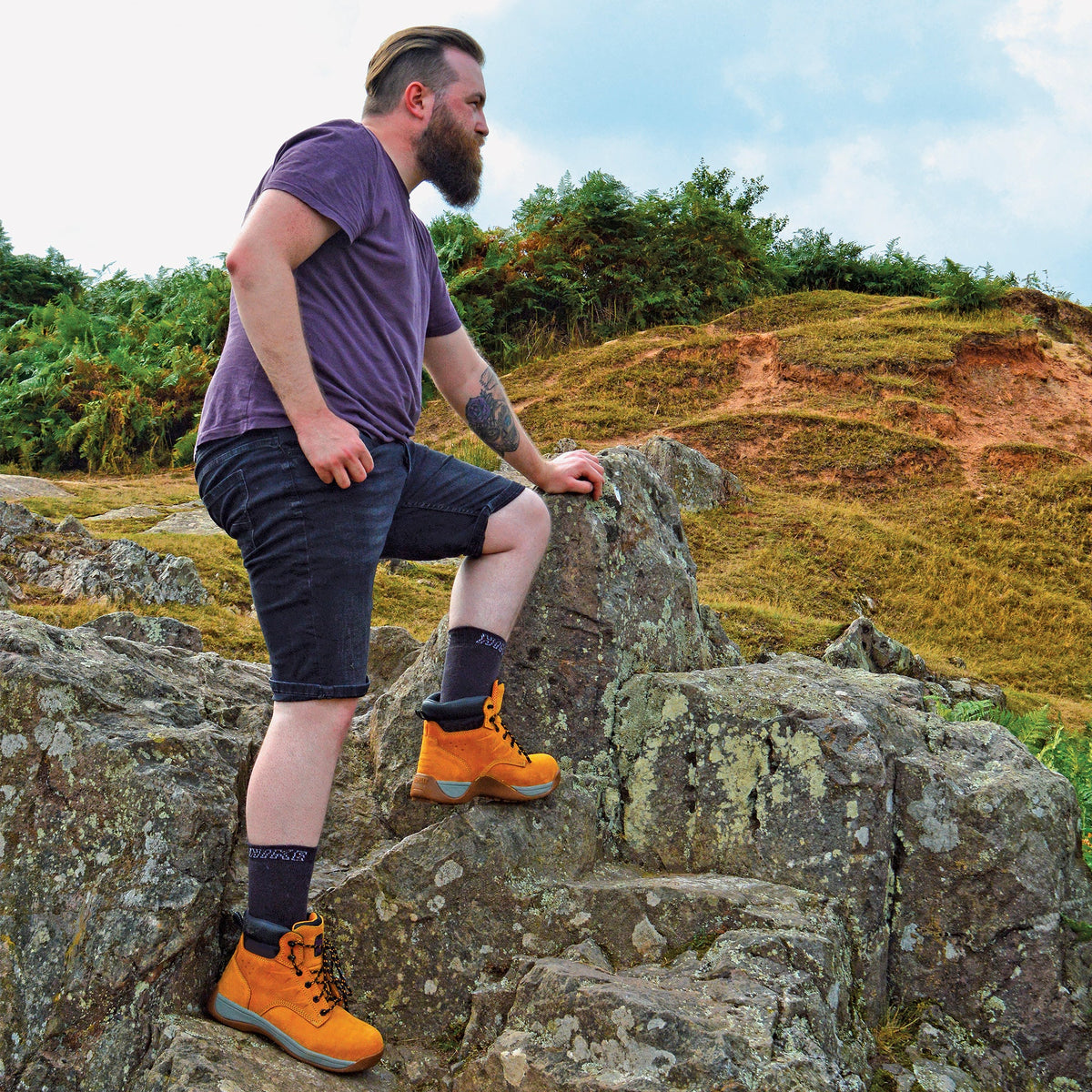 6 Pack Mens Soft Breathable Cotton Hiking Socks for Summer