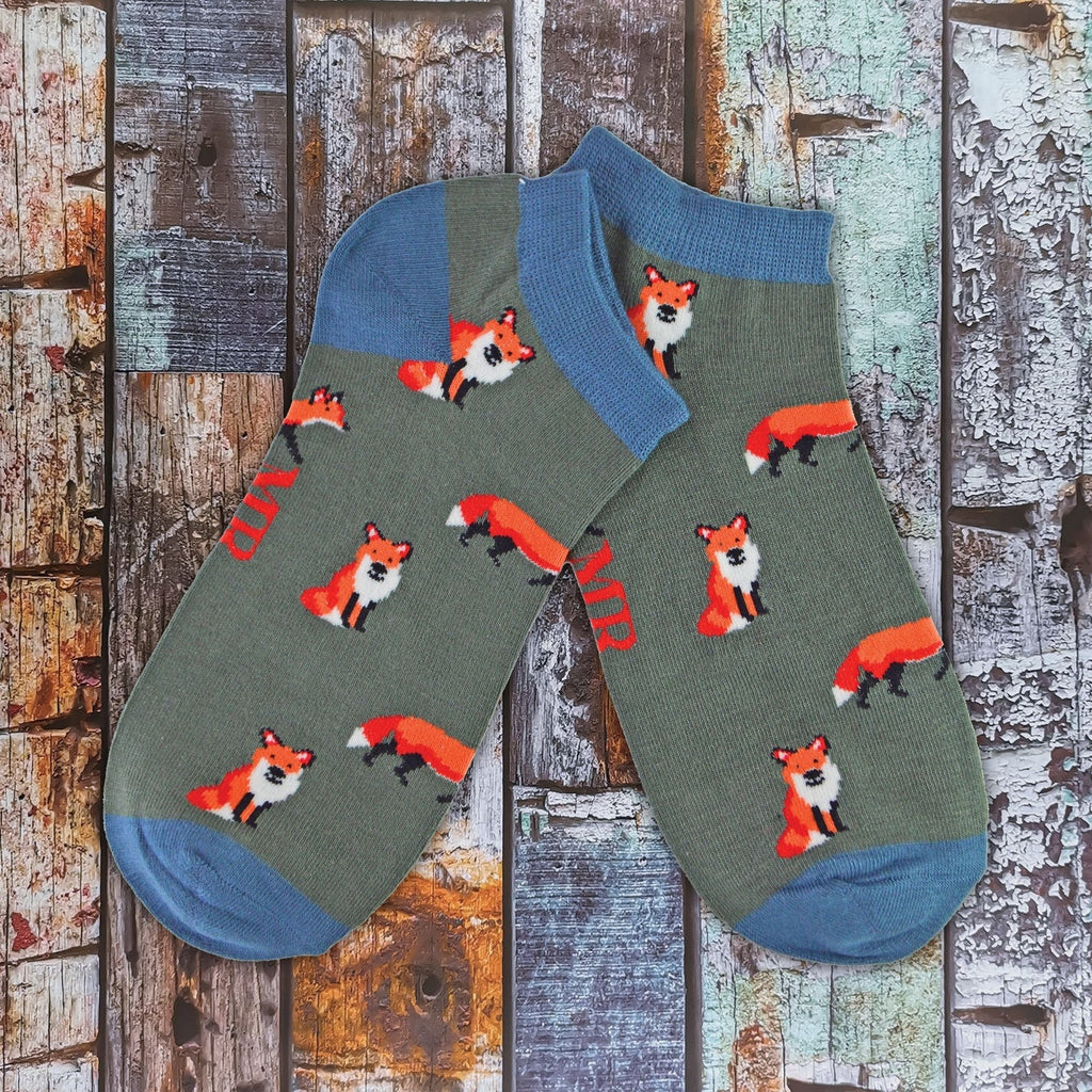 1 Pack Mens Animal Themed Bamboo Trainer Socks