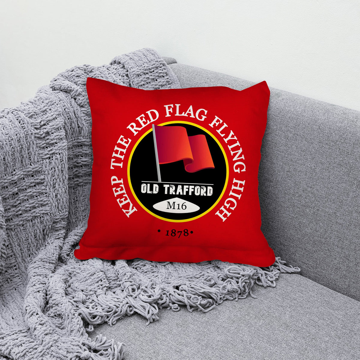 Manchester Red Red Flag - Football Legends - Cushion 10"
