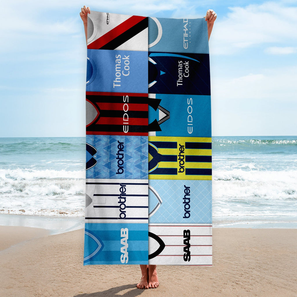 Manchester Blue - Kit Montage - Beach Towel - 150cm x 75cm