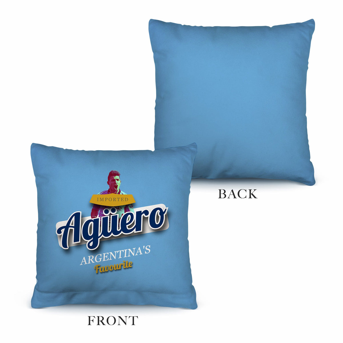 Manchester BlueAguero - Football Legends - Cushion 10"