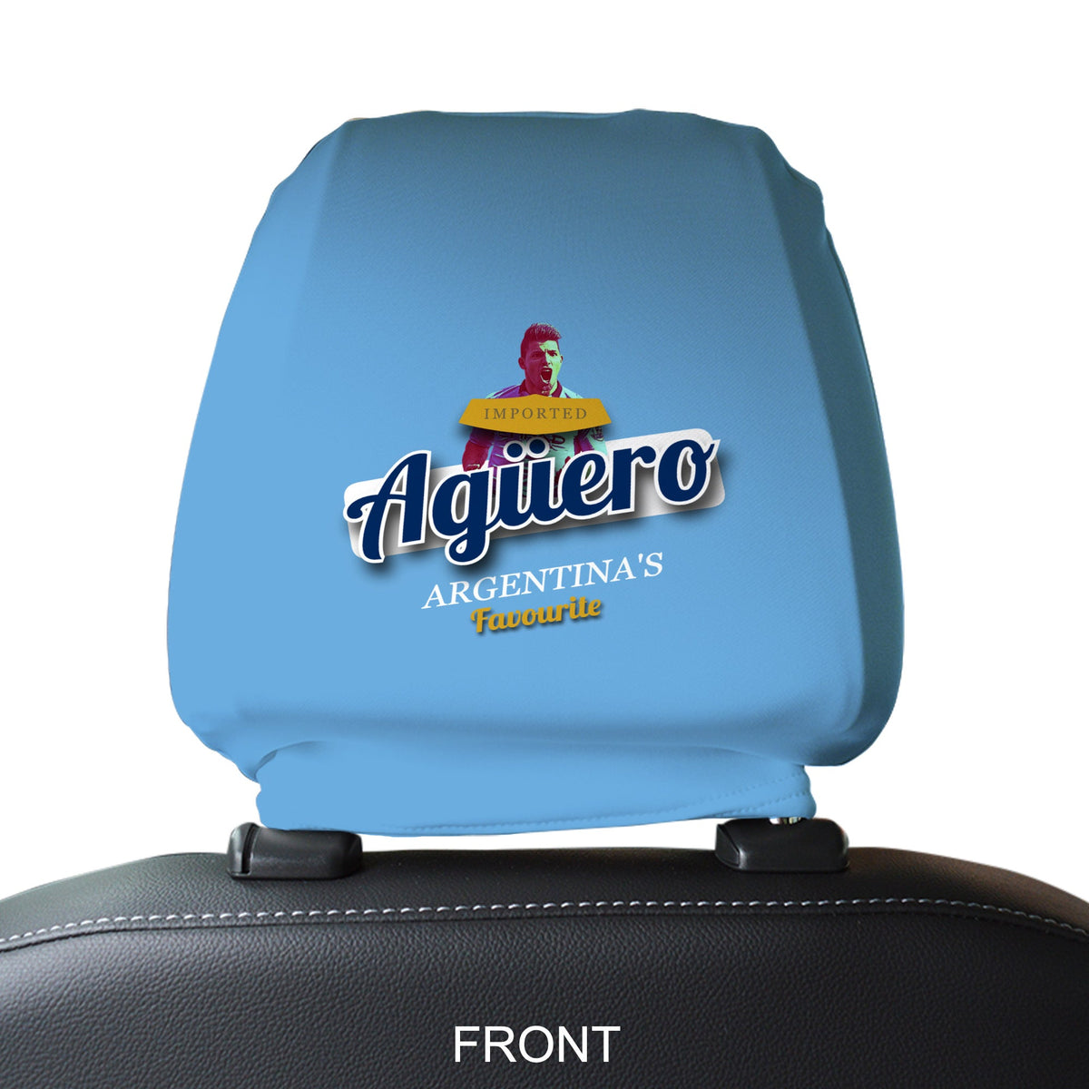 Manchester Blue Aguero - Football Legends - Headrest Cover