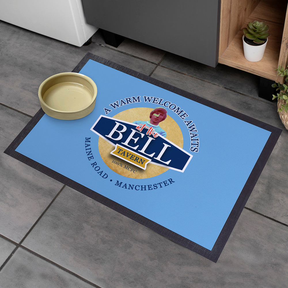Manchester Blue Colin Bell  - Football Legends - Door Mat -60cm X 40cm