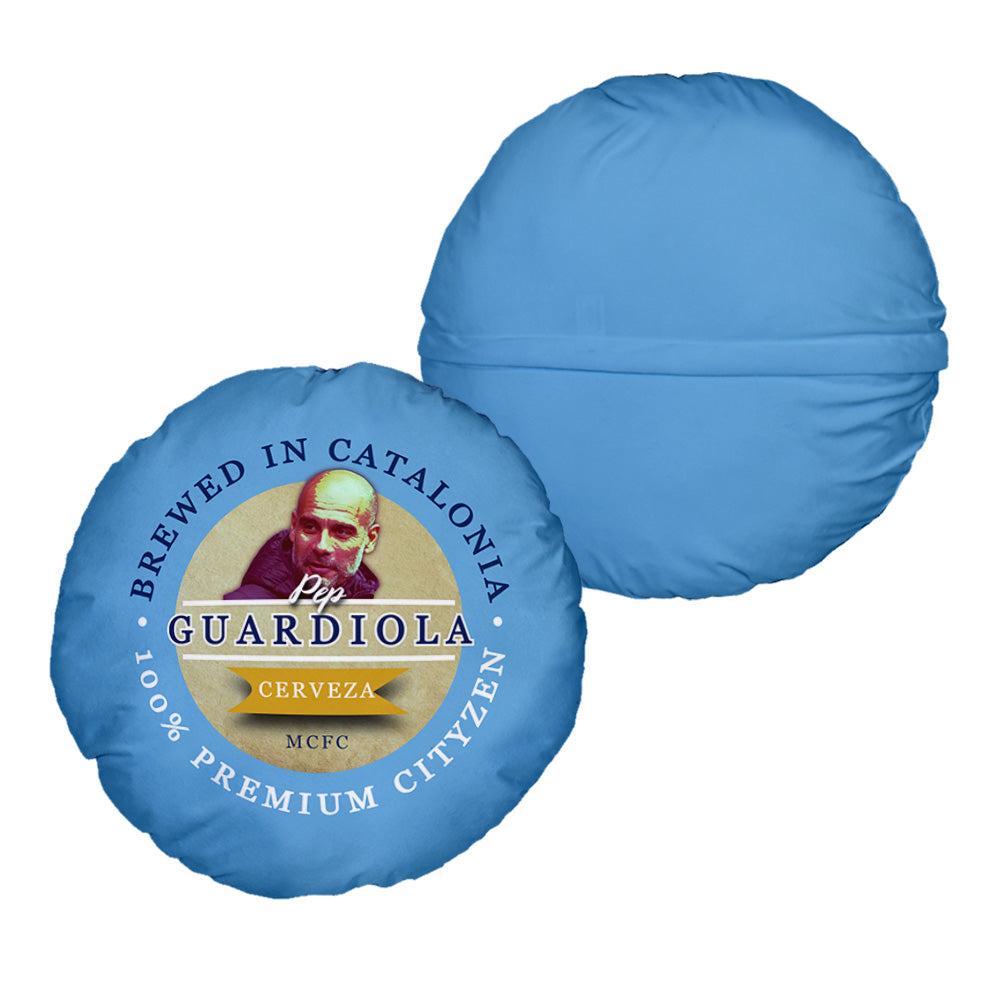 Manchester Blue Guardiola - Football Legends - Circle Cushion 14"