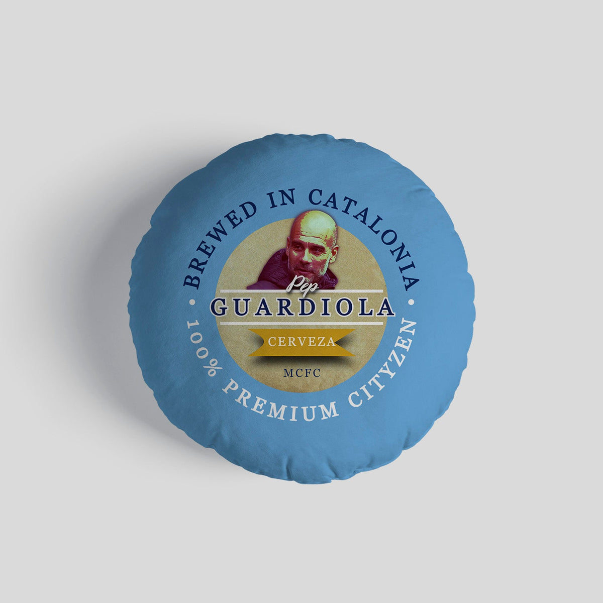 Manchester Blue Guardiola - Football Legends - Circle Cushion 14"