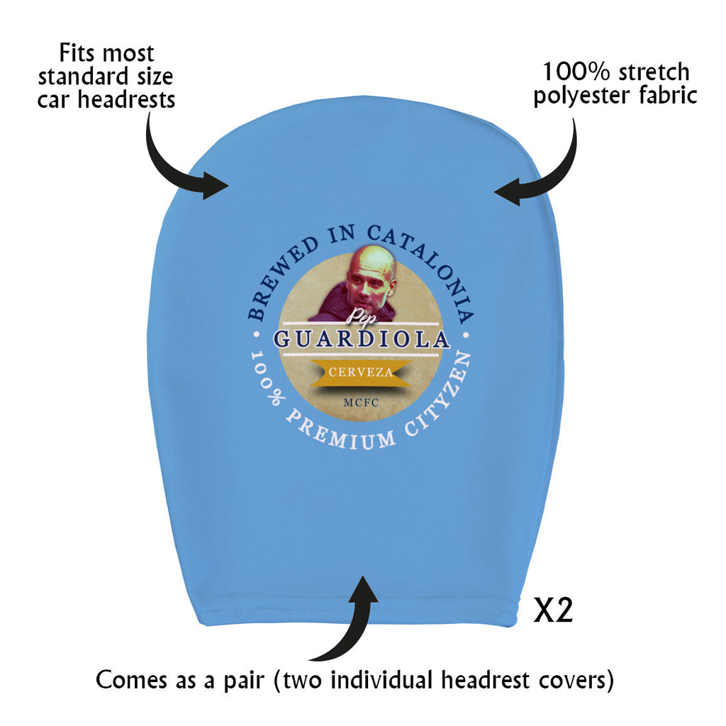 Manchester Blue Guardiola - Football Legends - Headrest Cover