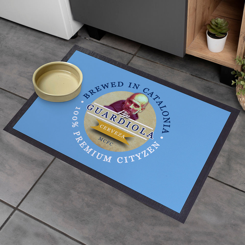 Manchester Blue Guardiola  - Football Legends - Door Mat -60cm X 40cm