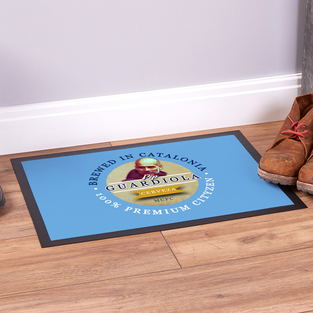Manchester Blue Guardiola  - Football Legends - Door Mat -60cm X 40cm