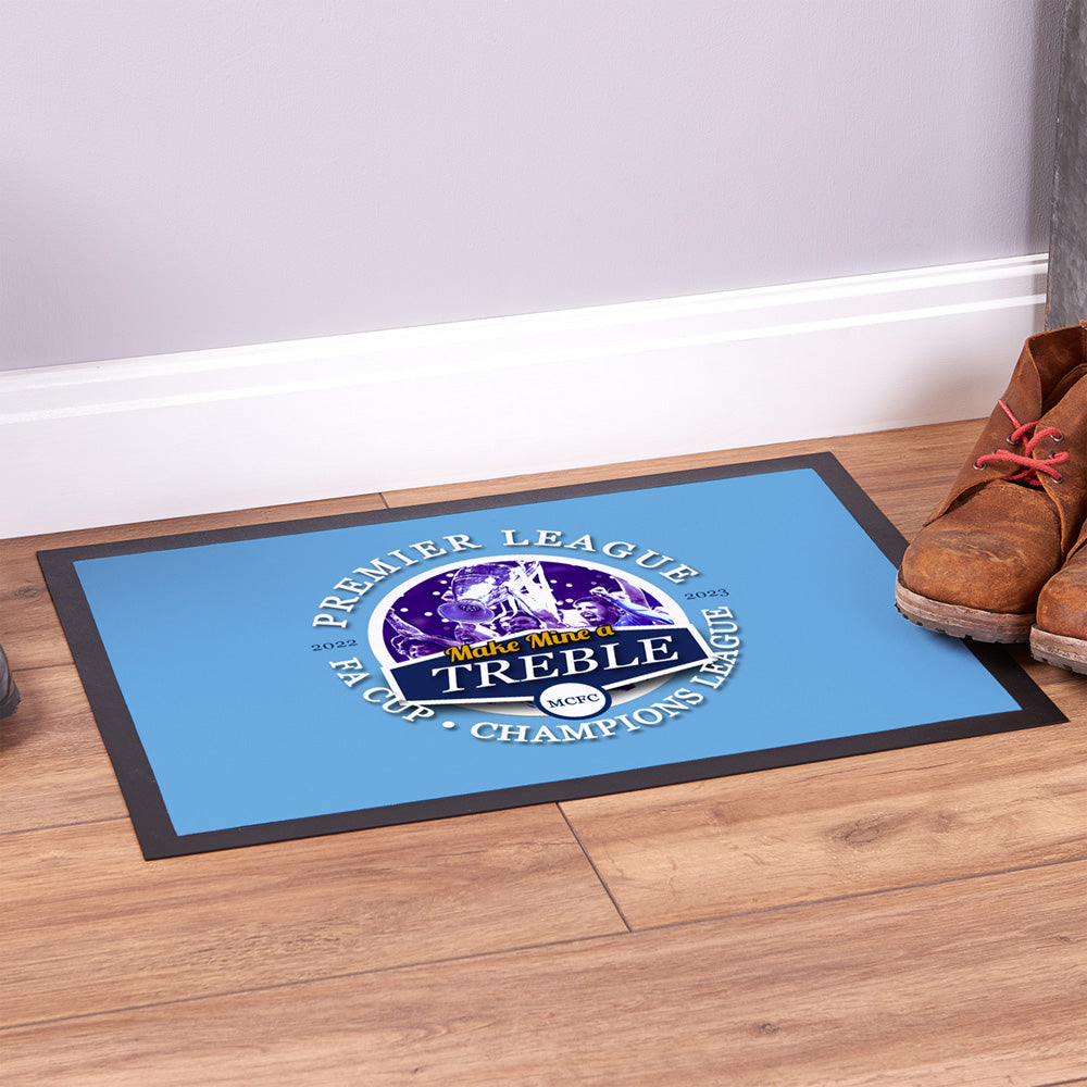 Manchester Blue Treble  - Football Legends - Door Mat -60cm X 40cm
