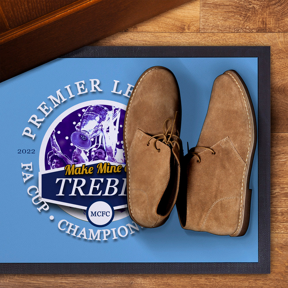 Manchester Blue Treble  - Football Legends - Door Mat -60cm X 40cm