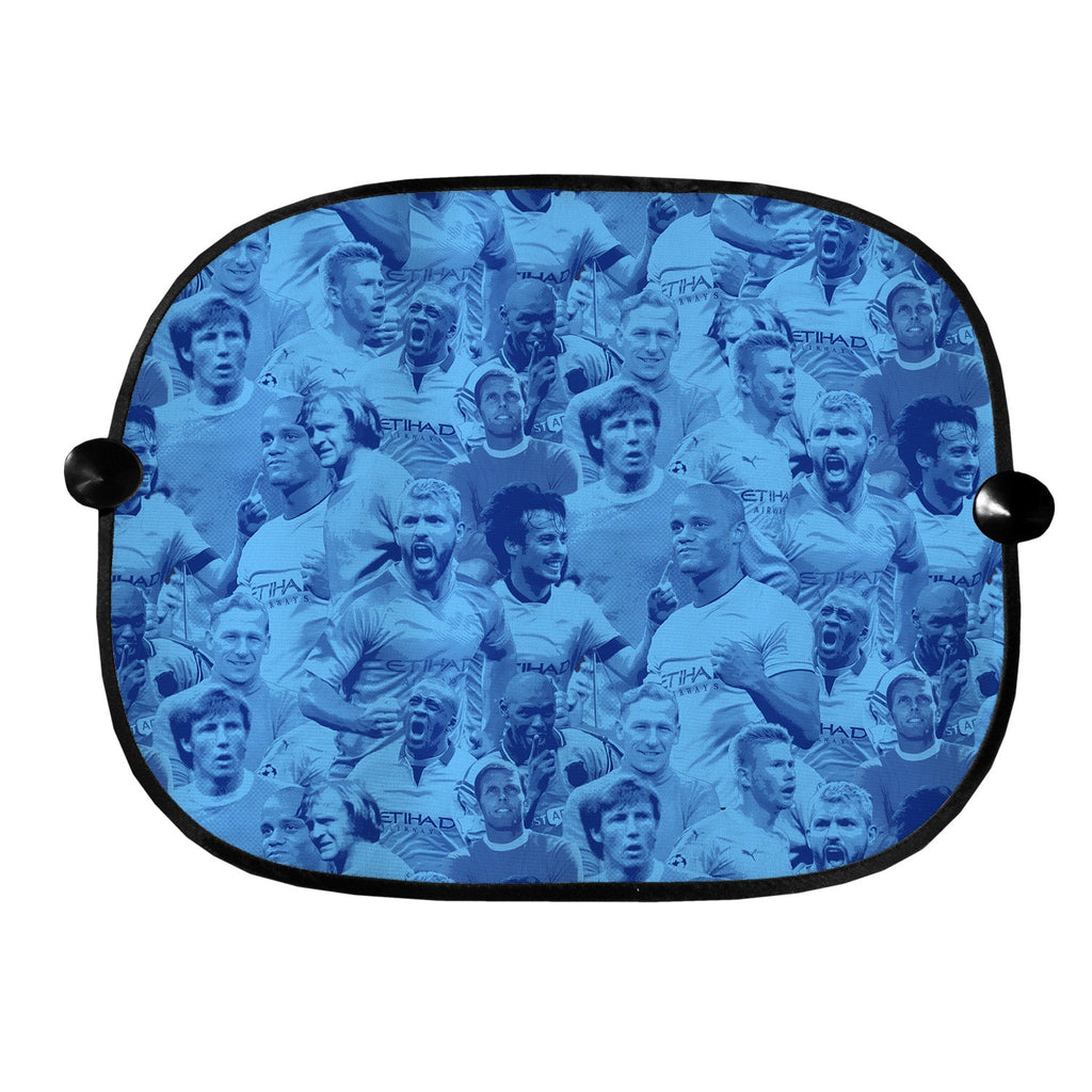 Manchester Blue Montage - Car Sun Shade - Set of 2