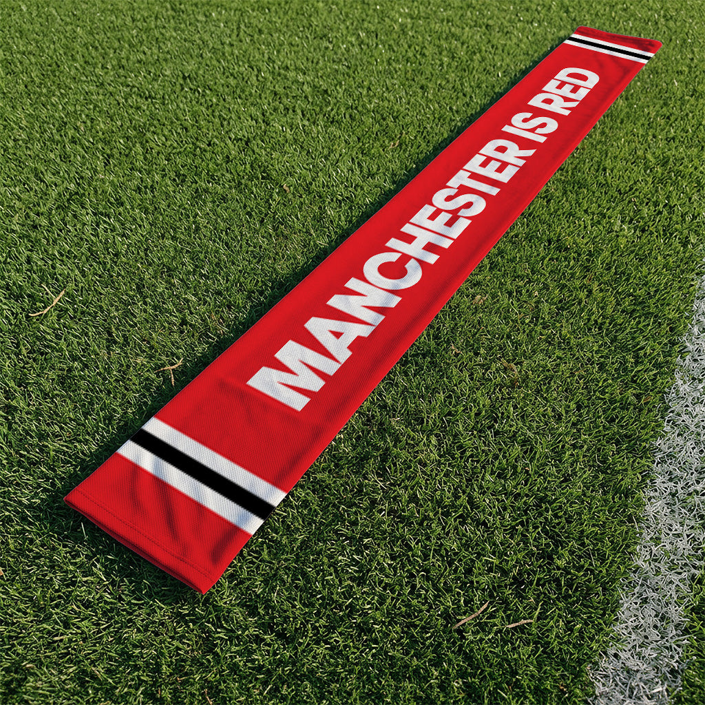 Manchester Red Legends - Knitted Eyelet Football Scarf