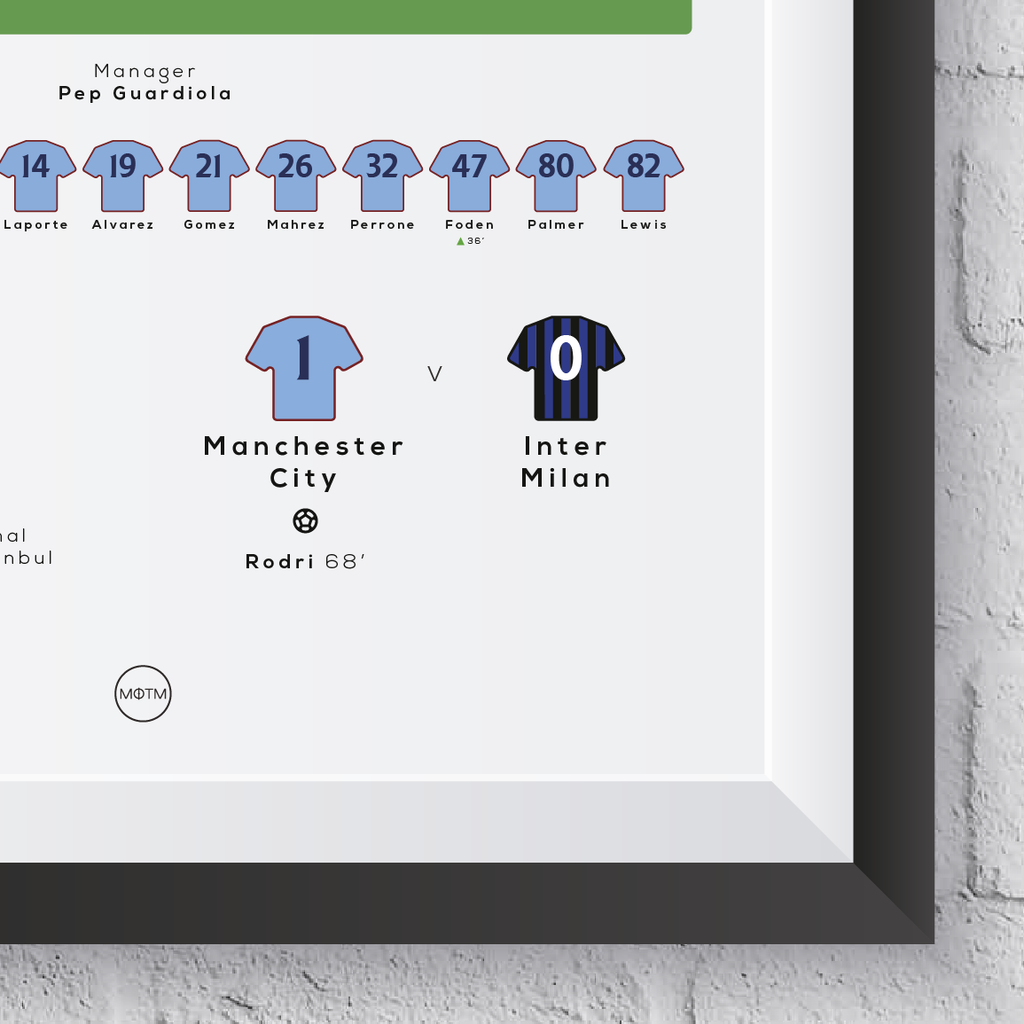 City vs Milan 2023 European Cup Final Print