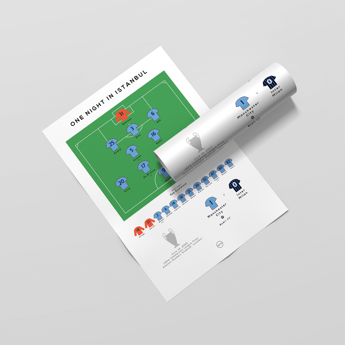 City vs Milan 2023 European Cup Final Print
