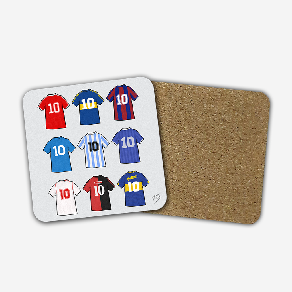 Diego Maradona Shirts Memorabilia Hand Sublimated Football Coaster