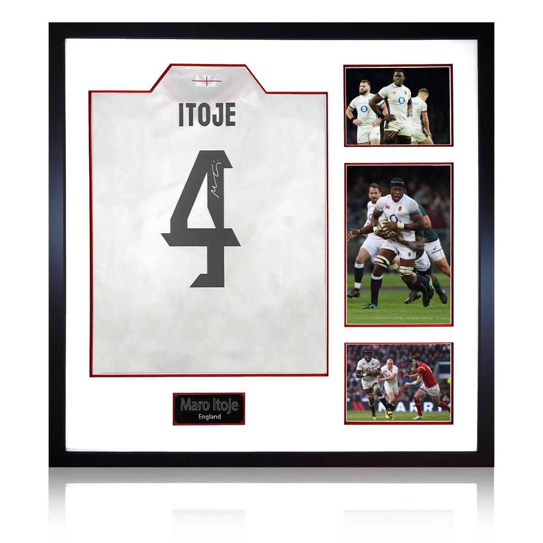 Maro Itoje Signed England 2025 Shirt Elite Frame