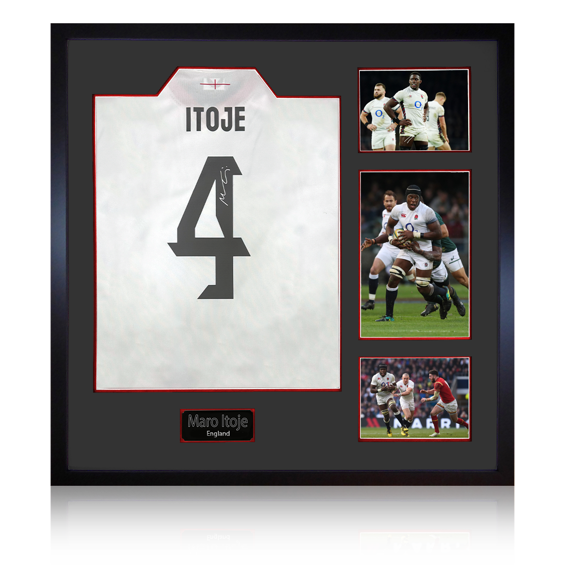 Maro Itoje Signed England 2025 Shirt Elite Frame