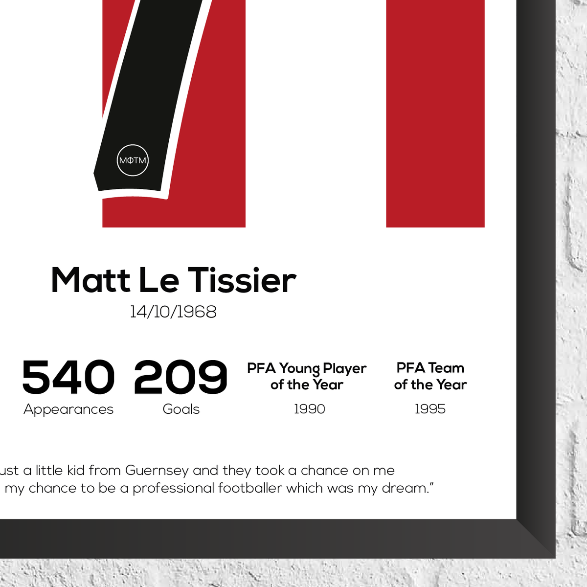 Matt Le Tissier Legend Stats Print