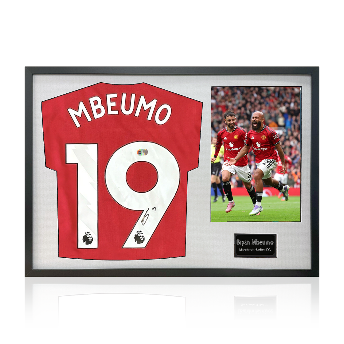 Bryan Mbeumo Signed Manchester United Shirt Classic Frame (ACG Cert)