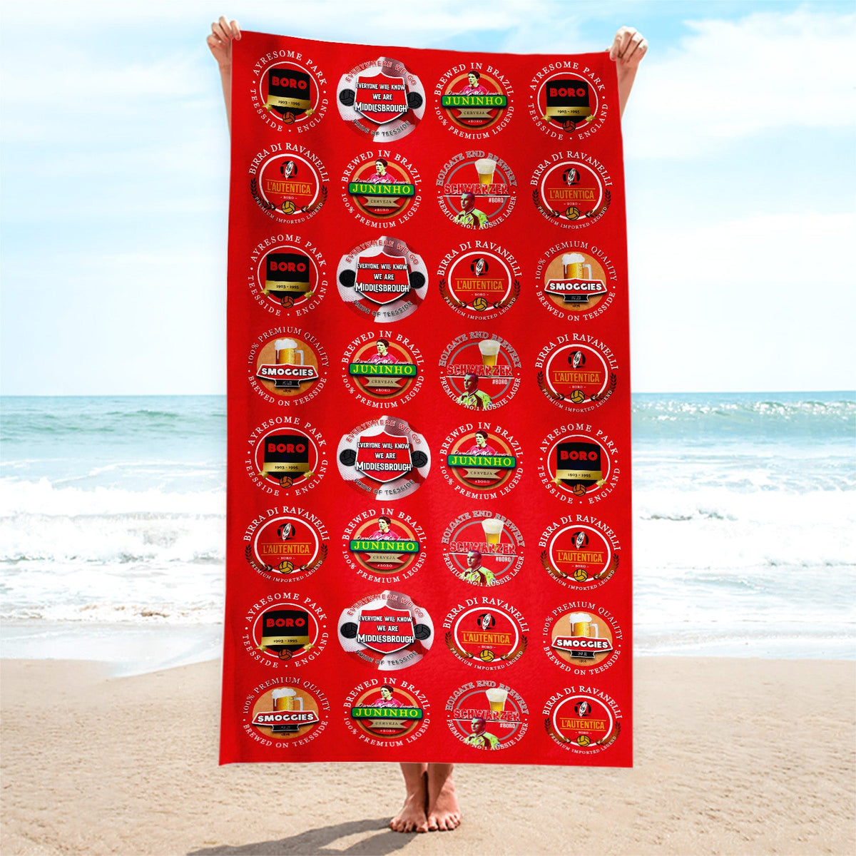 Middlesbrough - Football Legends - Microfibre Beach Towel - 150cm x 75cm