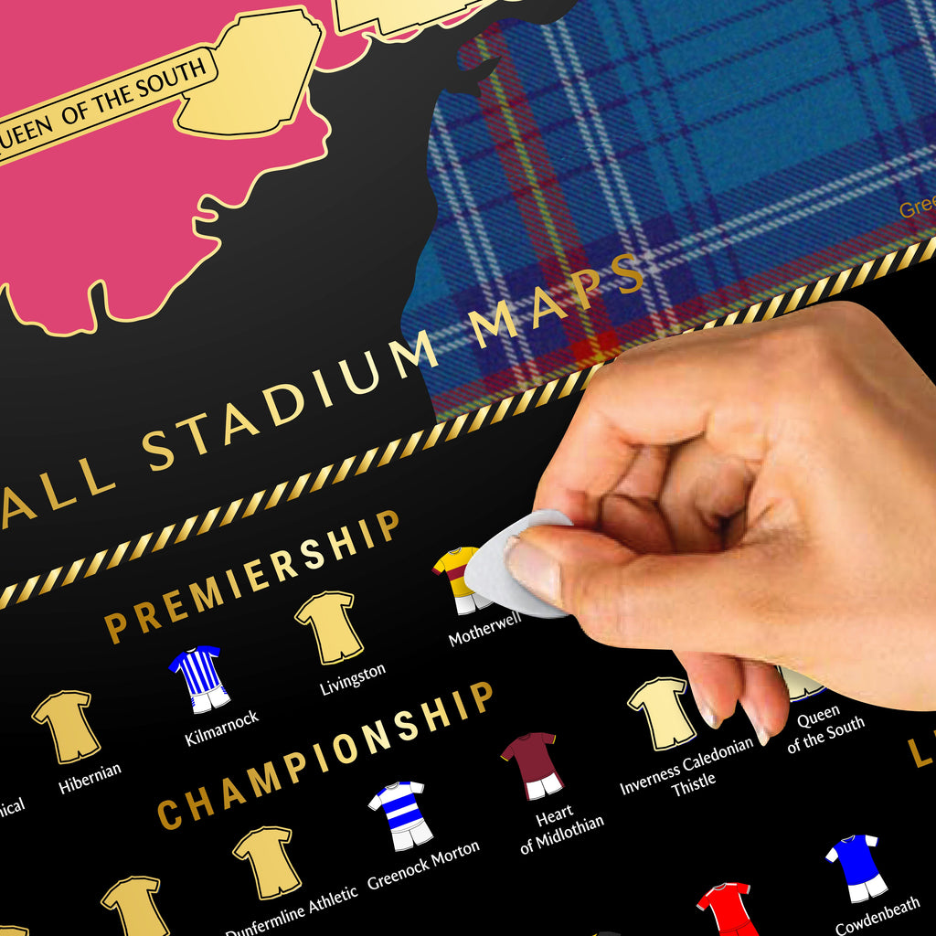 Scotland Football Stadium Scratch-Off Map