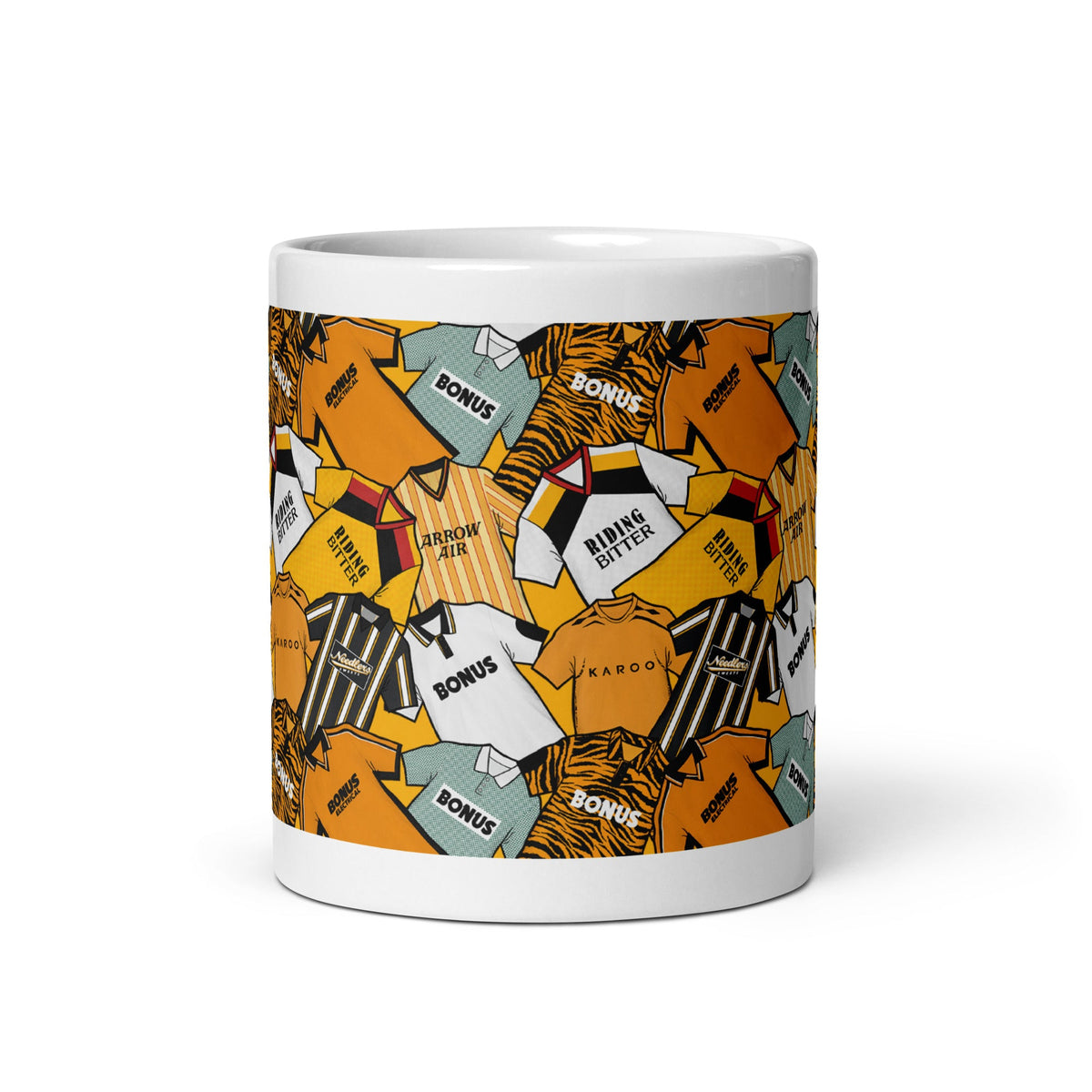 Hull Retro Shirts Collage Illustrated Ceramic Football Mug