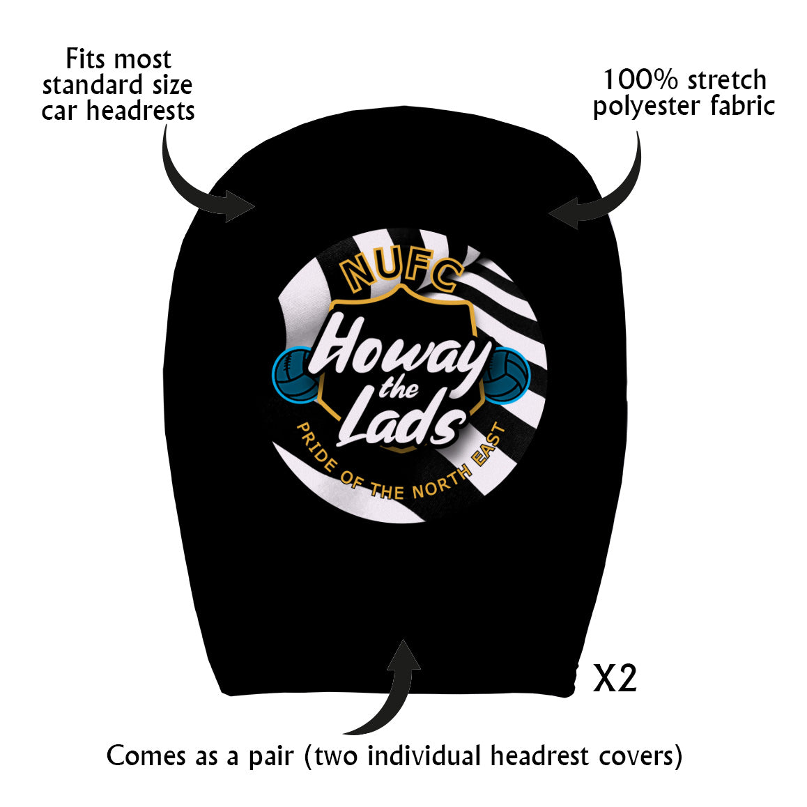 Newcastle Howay - Football Legends - Headrest Cover