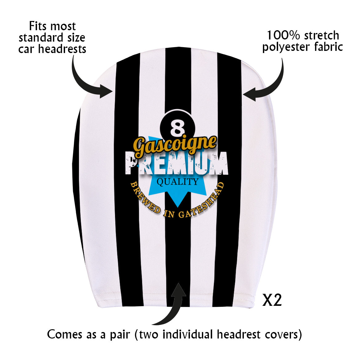 Newcastle Paul Gascoigne - Football Legends - Headrest Cover
