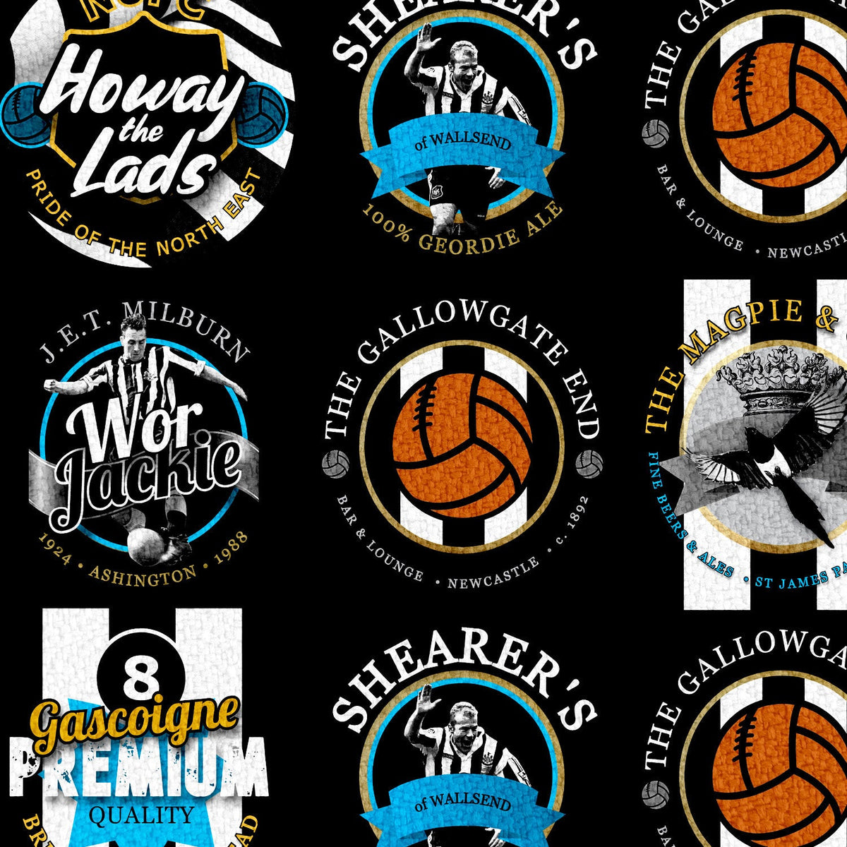 Newcastle - Football Legends - Microfibre Beach Towel - 150cm x 75cm