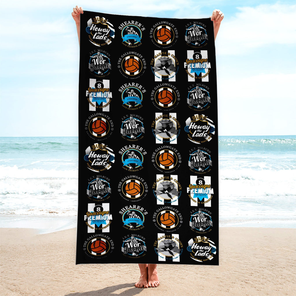 Newcastle - Football Legends - Microfibre Beach Towel - 150cm x 75cm