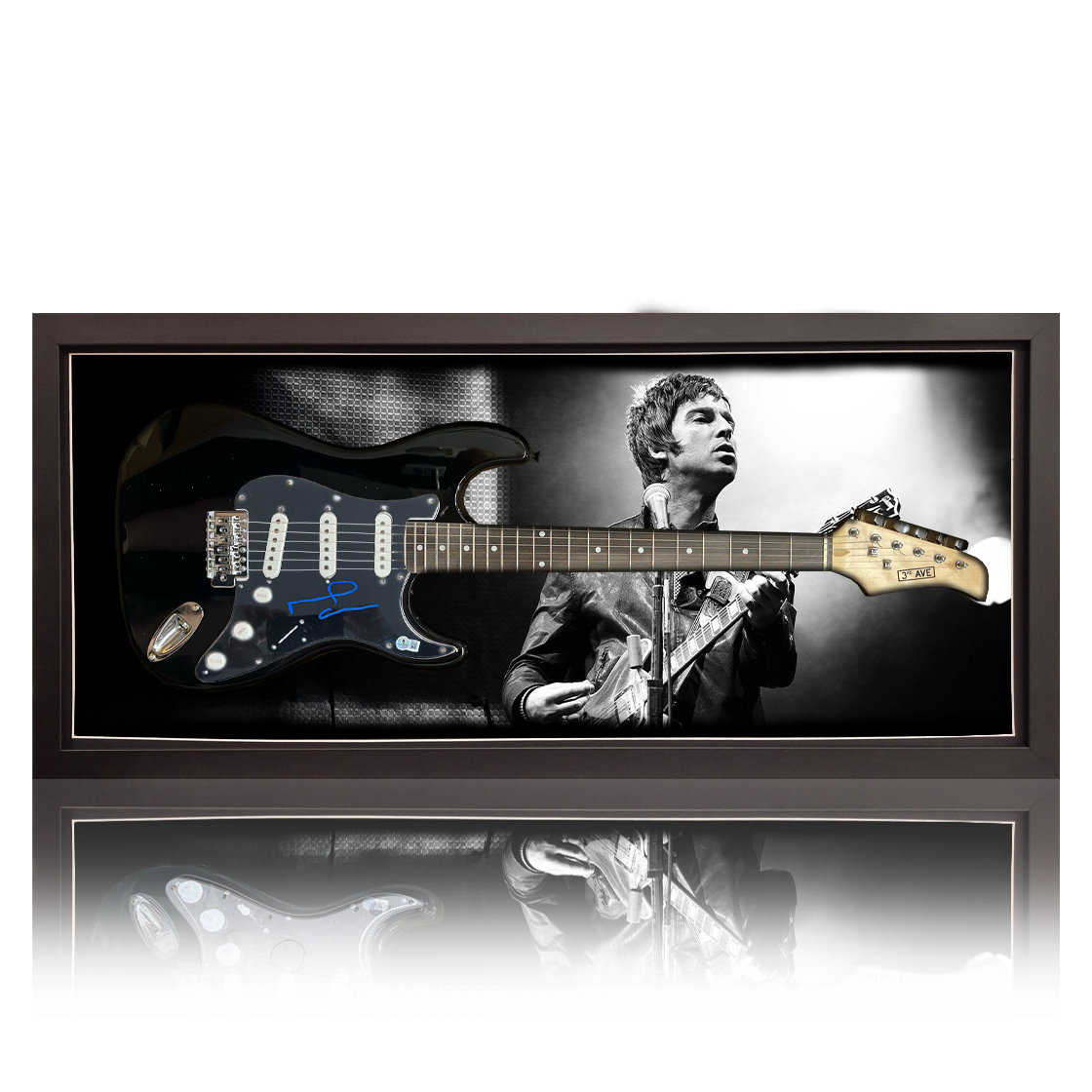 Noel Gallagher Signed Guitar Frame (Beckett)
