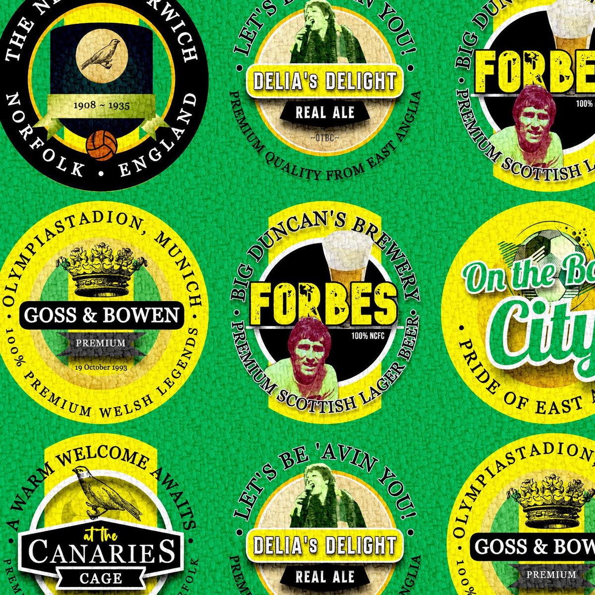 Norwich - Football Legends - Microfibre Beach Towel - 150cm x 75cm