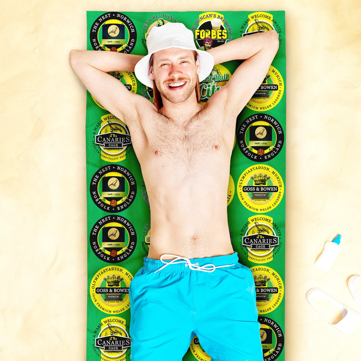 Norwich - Football Legends - Microfibre Beach Towel - 150cm x 75cm