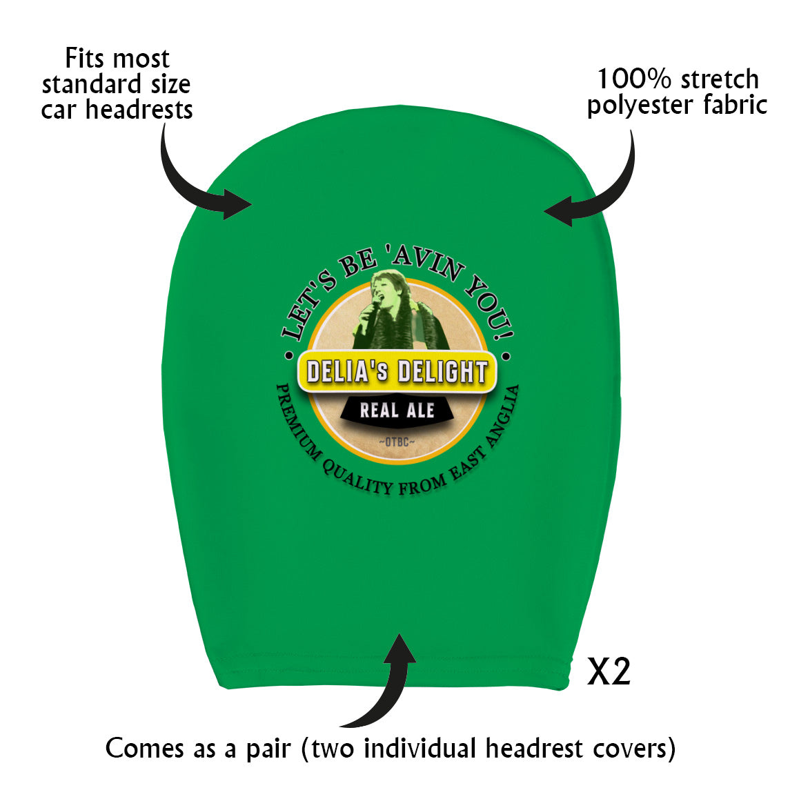 Norwich Delia Smith - Football Legends - Headrest Cover