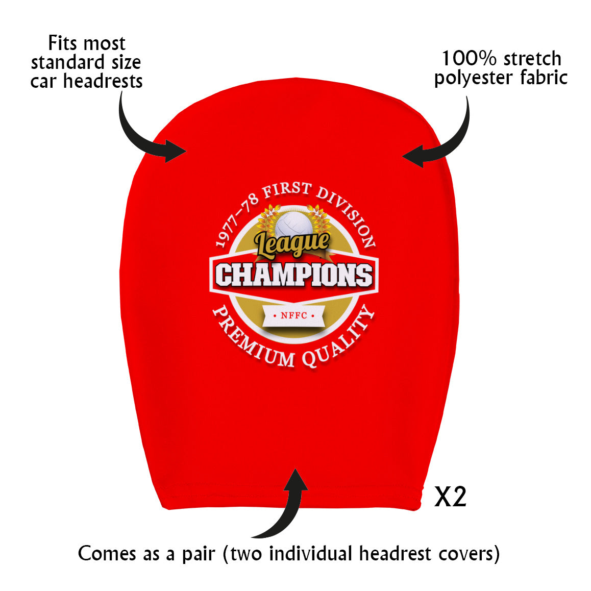Nottingham League Champions - Football Legends - Headrest Cover