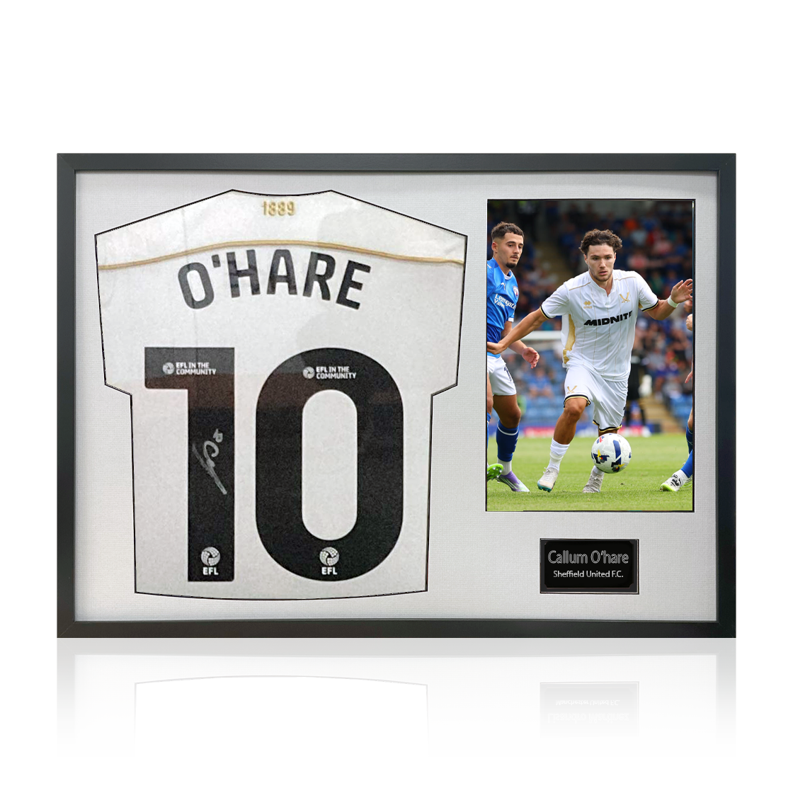 Callum O'Hare Signed Sheffield United Away Shirt Classic Frame