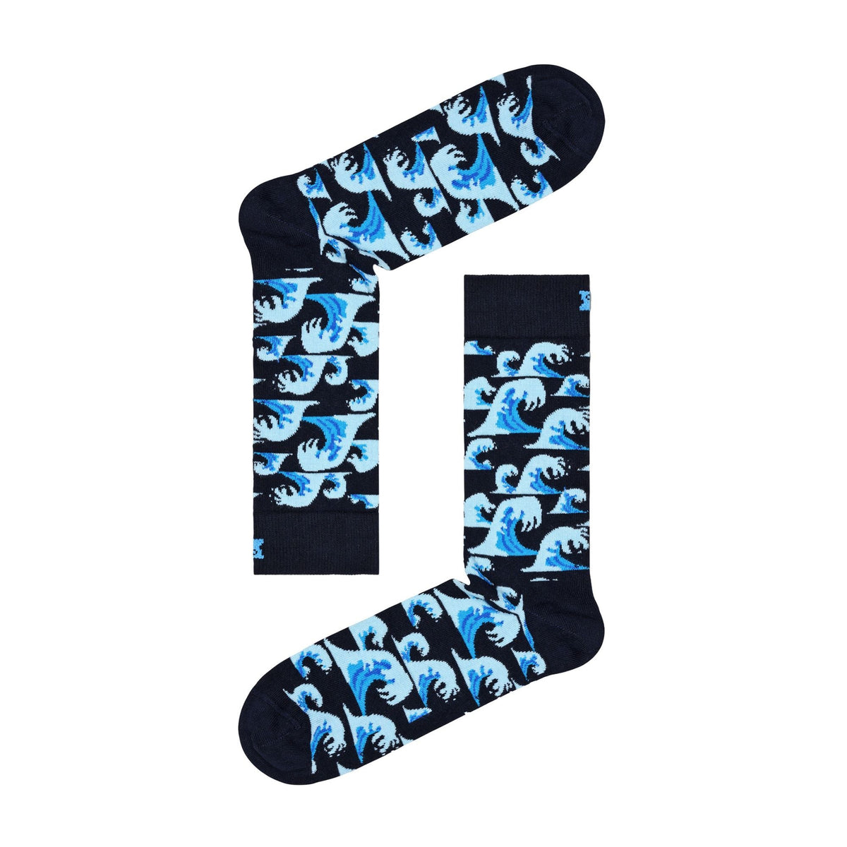 1 Pack Mens & Ladies Cotton Blue Waves Design Socks