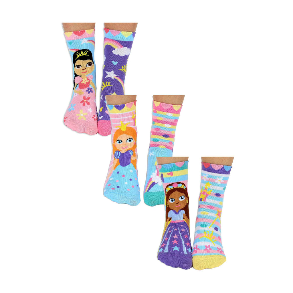6 Pack Girls Cute Novelty Princess Odd Socks in a Gift Box