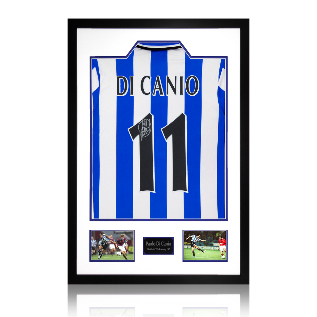 Paolo Di Canio Signed Sheffield Wednesday 1998 Home Shirt Premium Frame