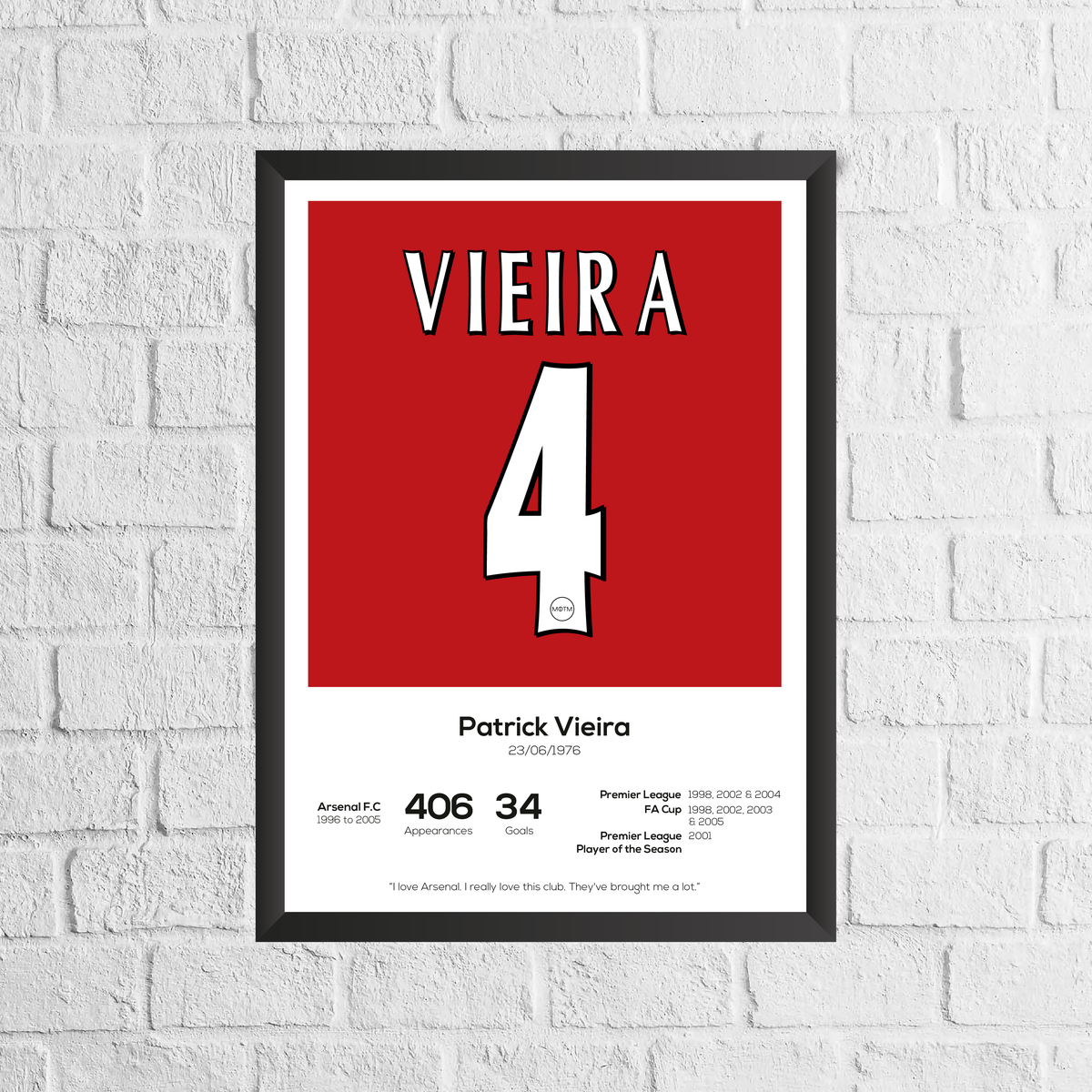 Patrick Vieira Legend Stats Print
