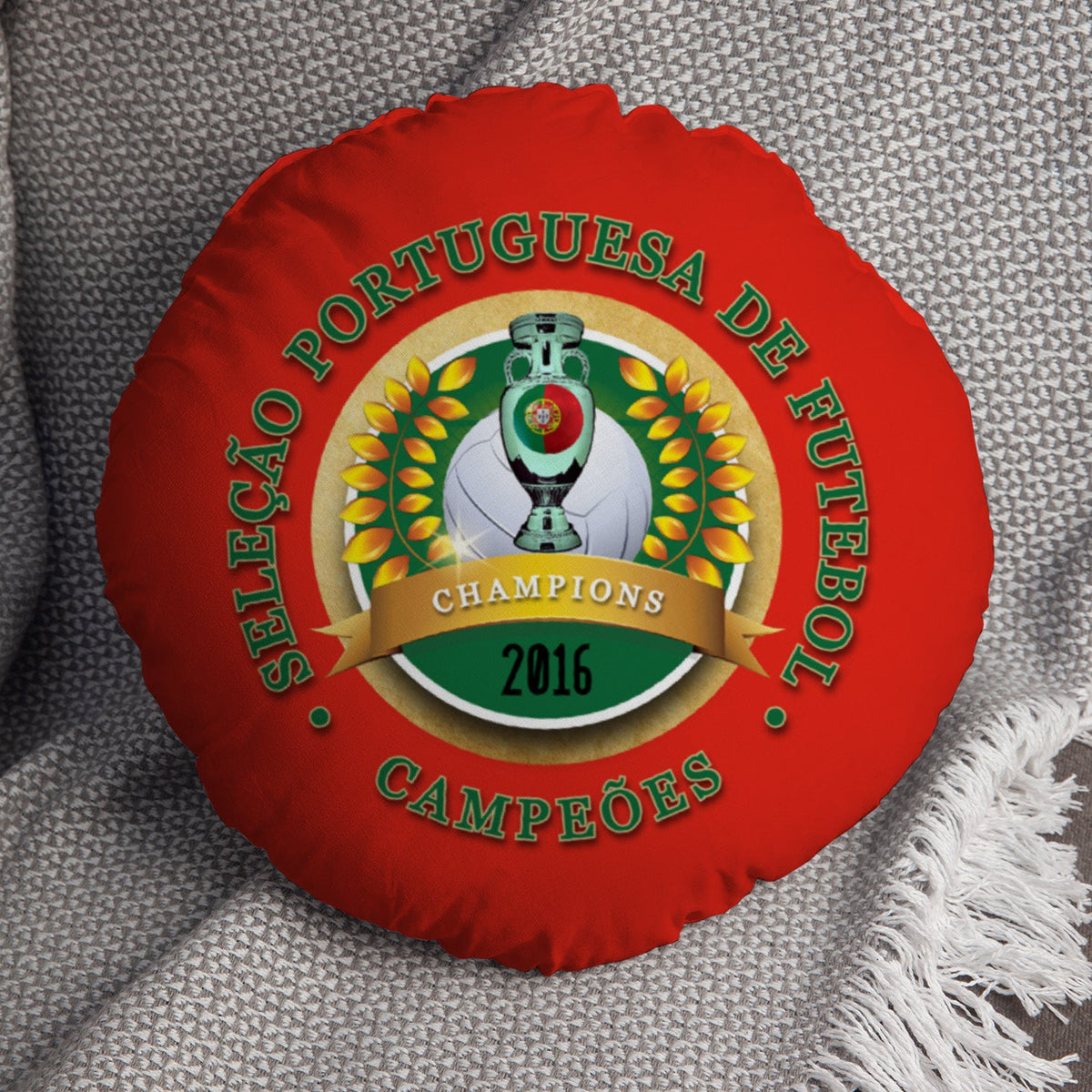 Portugal Euros  - Legend Collection - Circle Cushion 14"