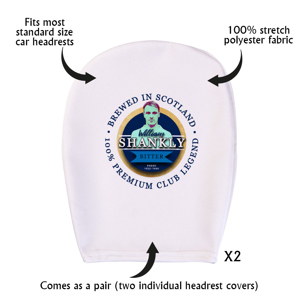 Preston Shankly - Football Legends - Headrest Cover