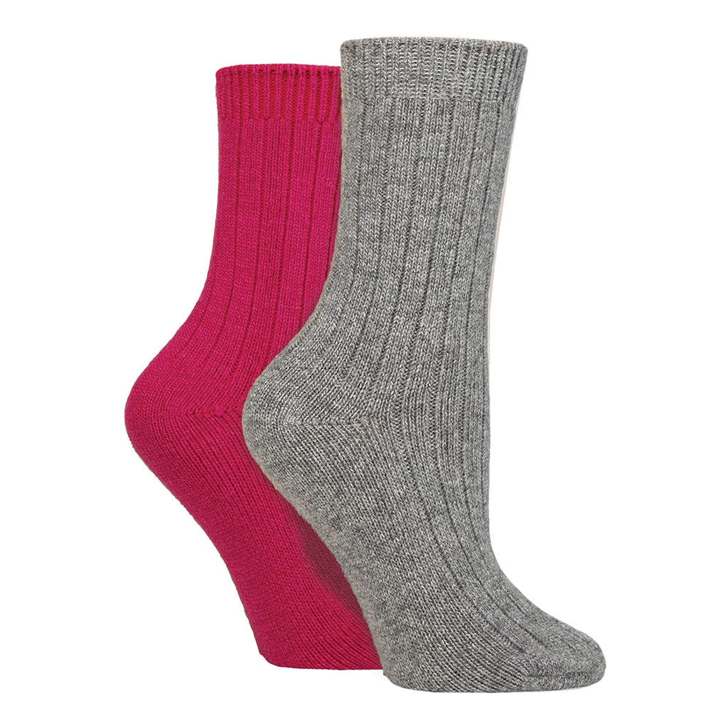 4 Pack Ladies Cashmere Boot Socks | Breathable Cozy Ribbed Wool Bed Socks