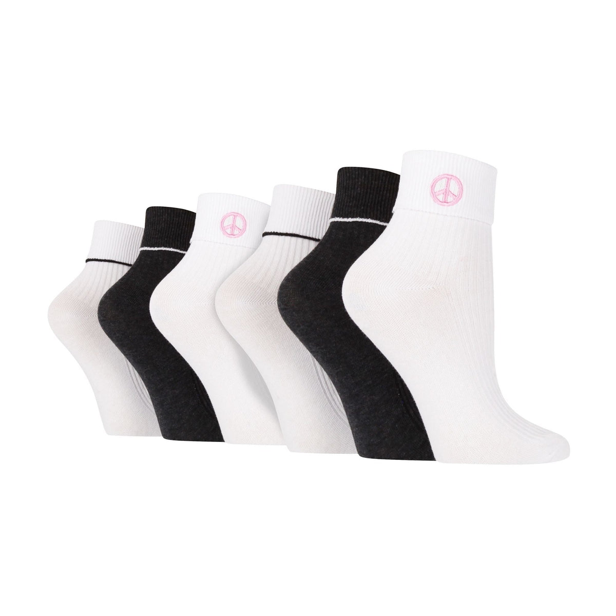 6 Pair Ladies Turn Over Lounge Socks