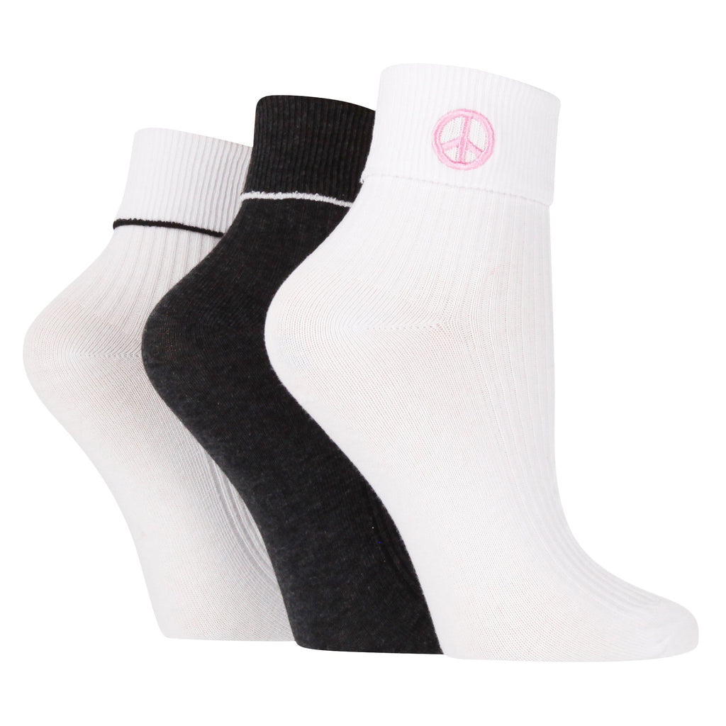 6 Pair Ladies Turn Over Lounge Socks