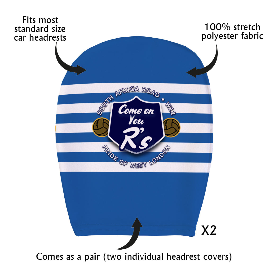 The Hoops Rs - Football Legends - Headrest Cover